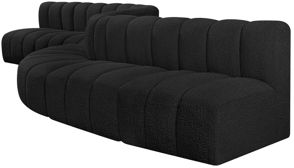 Arc - Boucle Fabric 8 Piece Curved Modular Sofa