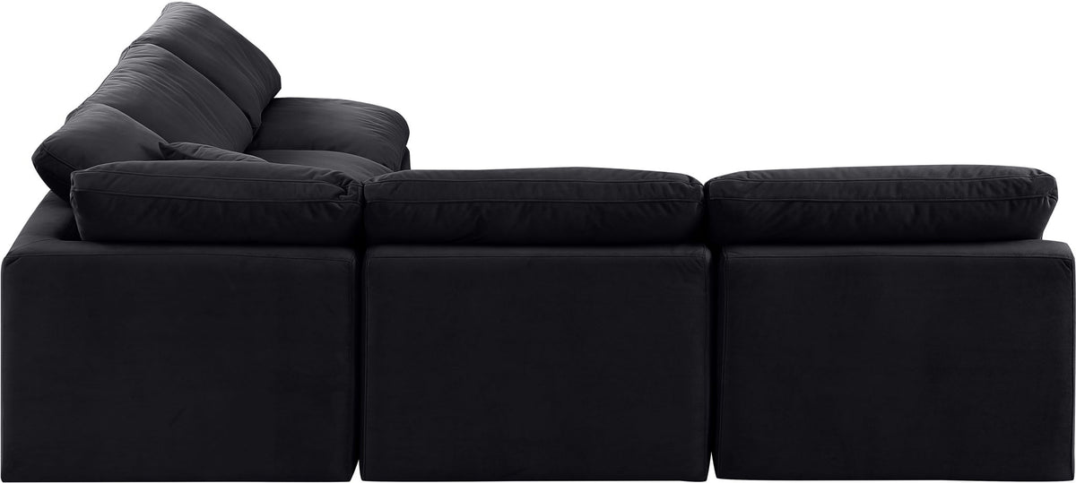 Indulge - Velvet 5 Piece Modular Corner Armless Sectional