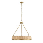 Ladakh - 9 Light Round Wicker Pendant - Gold