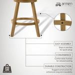 Harper - 30" Amber Glow Bar Height Rubberwood Swivel Barstool