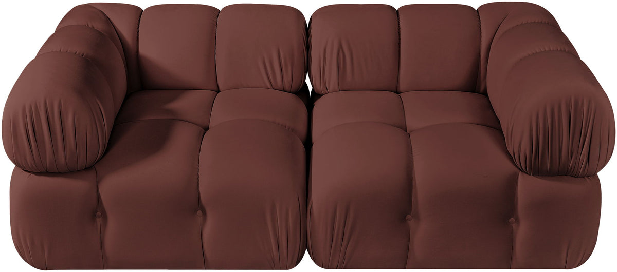 Orin - Velvet Performance Fabric Upholstered 2 Piece Modular Sofa (2 Corner Chairs)
