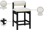 Roundhill - Fabric Counter Stool - Black Frame