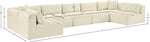 Shaggy - 7 Piece Modular U-Shaped Armless Sectional