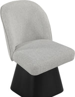 Marlowe - Linen Textured Fabric Upholstered Swivel Dining Side Chair - Stained Black