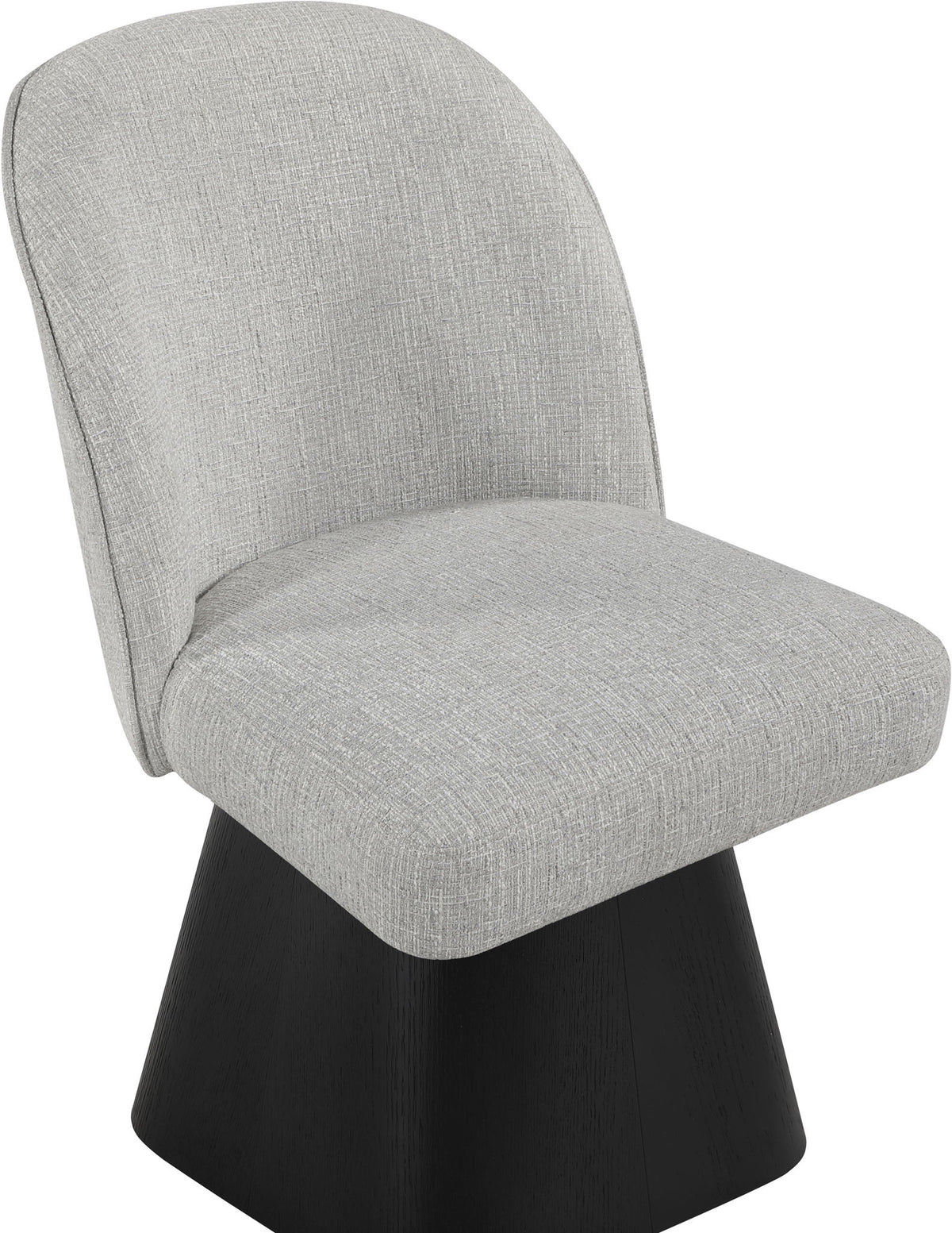 Marlowe - Linen Textured Fabric Upholstered Swivel Dining Side Chair - Stained Black