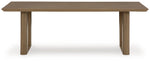 Serene Bay - Rectangular Dining Table With Umbrella Option - Dark Brown