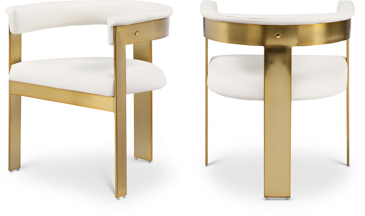 Romeo - Faux Leather Dining Chair With Gold Base (Set of 2)