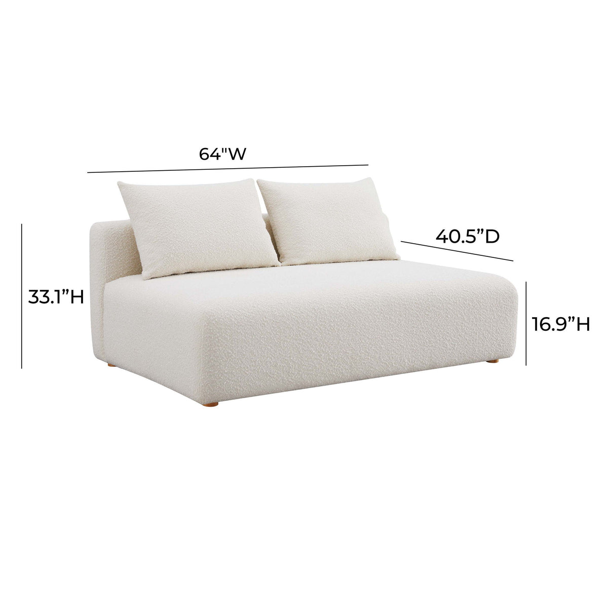 Hangover - Boucle Modular Loveseat - Cream