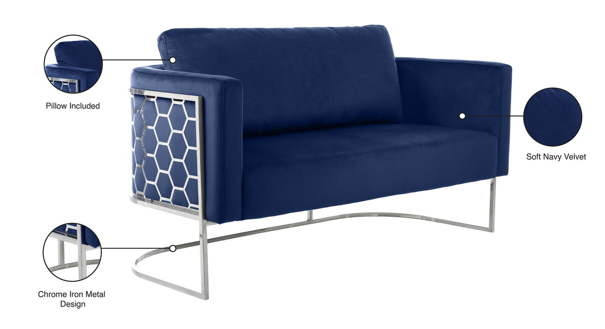 Casa - Loveseat with Chrome Legs