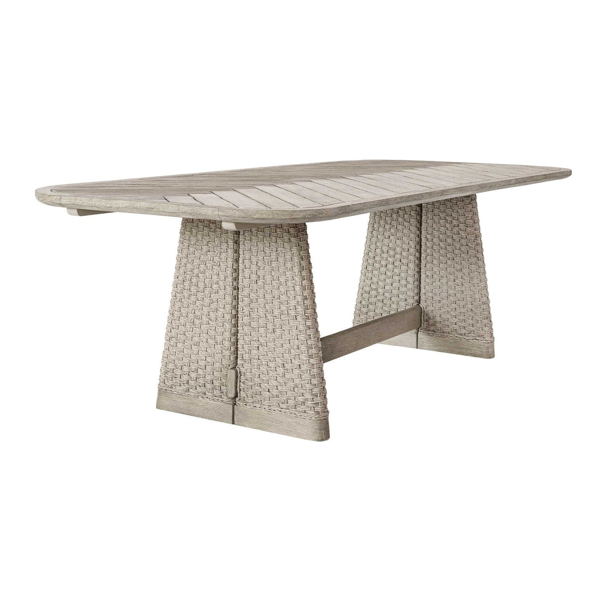 Harbor - Herringbone Indoor-Outdoor Dining Table - Brown