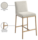 Reeves - Chenille Fabric Upholstered Counter Stool (Set of 2) - Gold Base