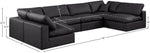 Comfy - 6 Piece Faux Leather Modular Armless Sectional