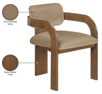 Cedra - Velvet Performance Fabric Upholstered Dining Chair (Set of 2) - Brown Frame