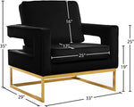 Noah - Accent Chair with Gold Legs