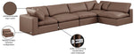 Comfy - 5 Piece Faux Leather Modular Sectional