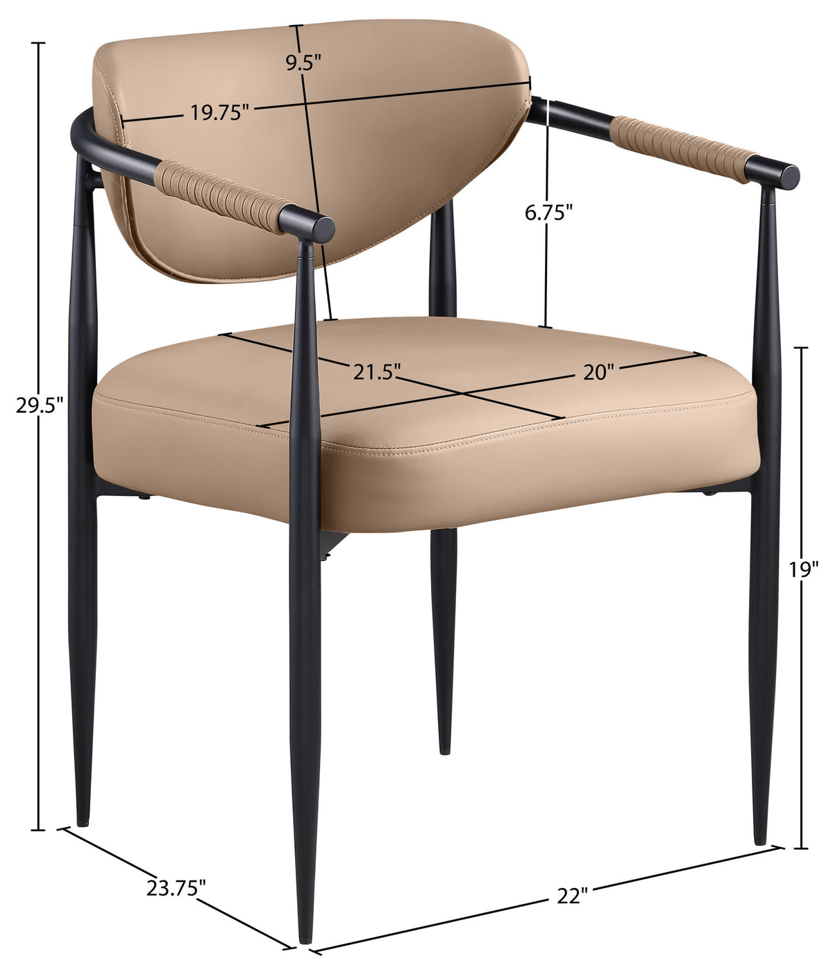 Virella - faux Leather Upholstered Dining Chair (Set of 2) - Black Base