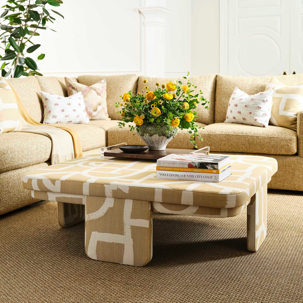 Give It A Rest - Square Ottoman - Brush With Destiny Sunbrella