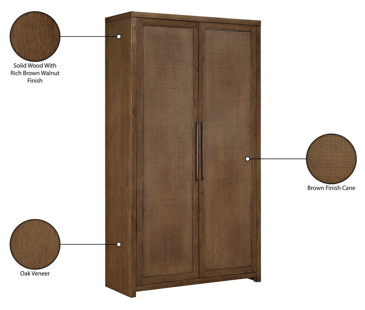 Vana - Solid Wood, Oak Veneer And Stainless Steel Storage Cabinet