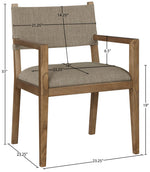 Avon - Linen Textured Performance Fabric Dining Arm Chair