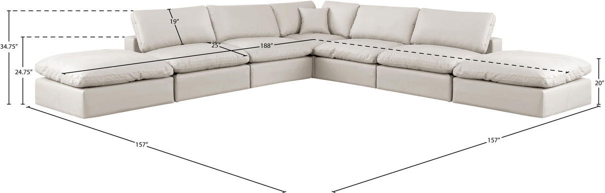 Comfy - 7 Piece Faux Leather Modular Corner Sectional