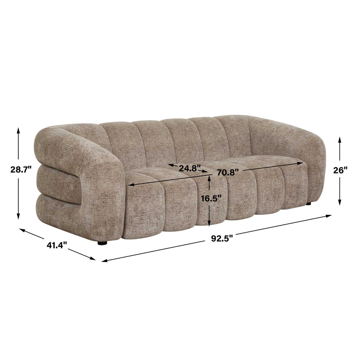 Modella - Upholstered Chenille Sofa - Brown
