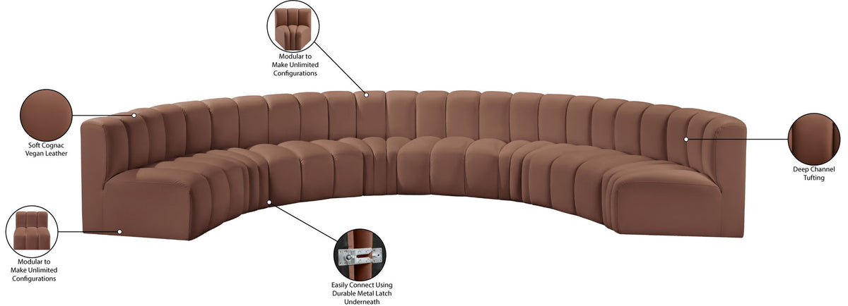 Arc - Faux Leather 8 Piece U-Shaped Modular Sofa