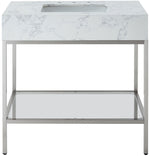 Marmo - Engineered Marble Bathroom Vanity With Chrome Base