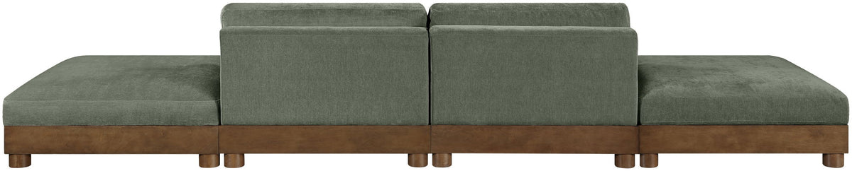 Turin - Chenille Fabric Upholstered Modular Sectional - Green