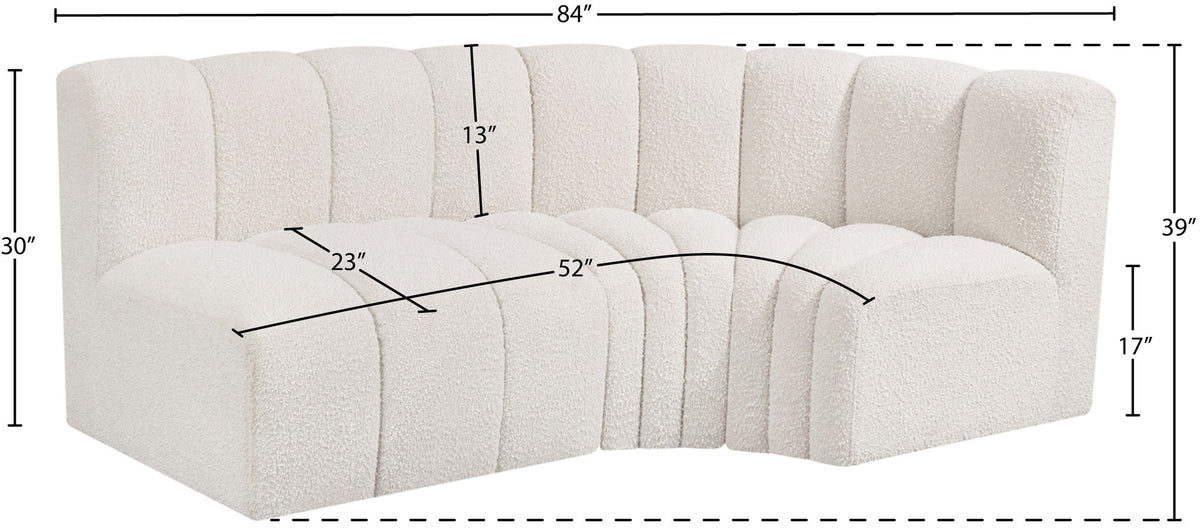 Arc - Boucle Fabric 3 Piece Sofa