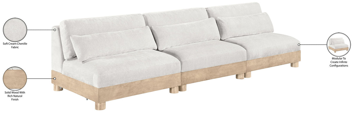 Turin - Chenille Fabric Upholstered Modular Sectional - White