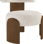 Calder - Linen Textured Fabric Upholstered Accent Chair - Painted Brown Base