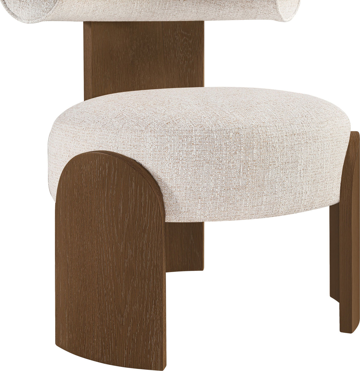 Calder - Linen Textured Fabric Upholstered Accent Chair - Painted Brown Base