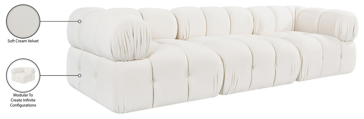 Orin - Velvet Performance Fabric Upholstered 3 Piece Modular Sofa