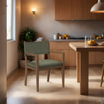 Avon - Linen Textured Performance Fabric Dining Arm Chair