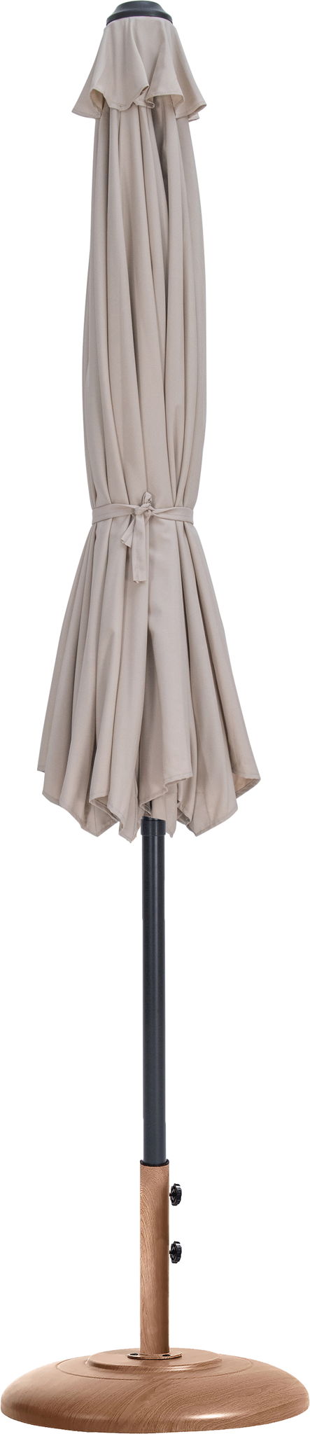Fiji - Aluminum Patio Umbrella With Round Teak And Black Base