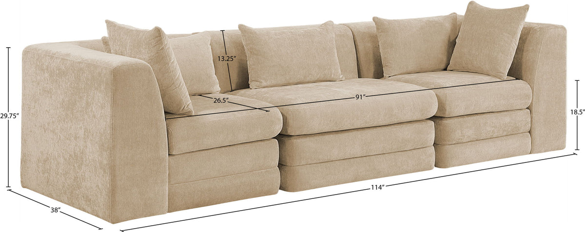 Stellar - 3 Piece 114" Upholstered Modular Sofa