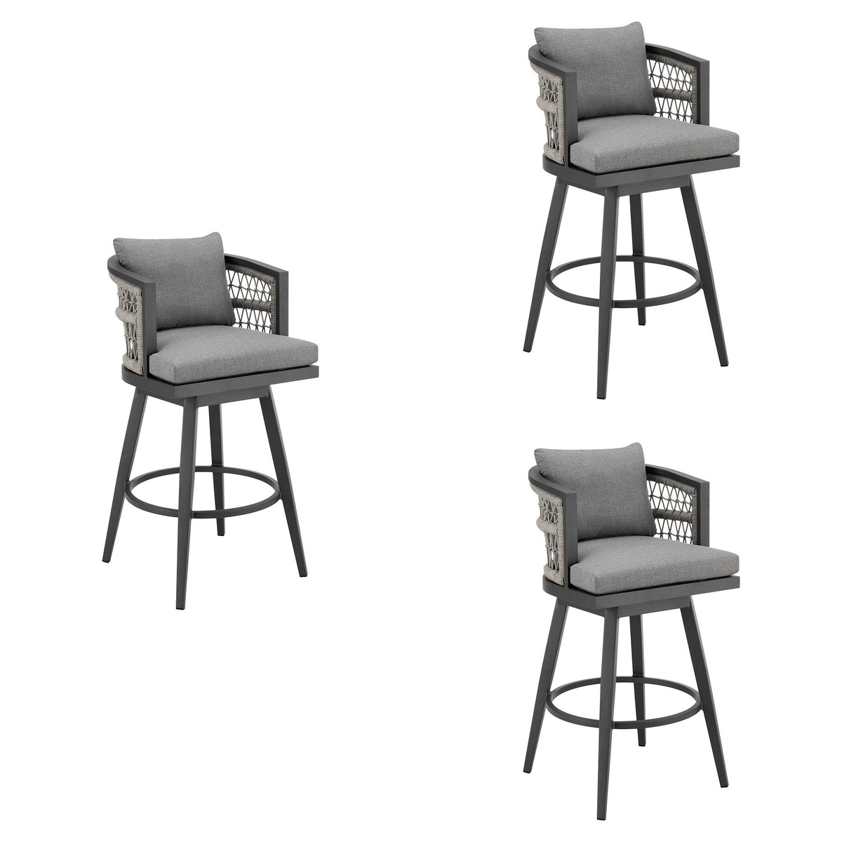 Zella - Outdoor Patio Swivel Counter Stool Set