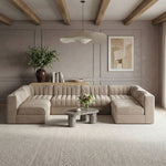 Rummi - Armless Velvet Performance Fabric Upholstered 6 Piece Modular Sectional