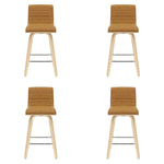 Vienna - 35.5" Swivel Counter Height Square Back Wood Bar Stool With Faux Leather Seat