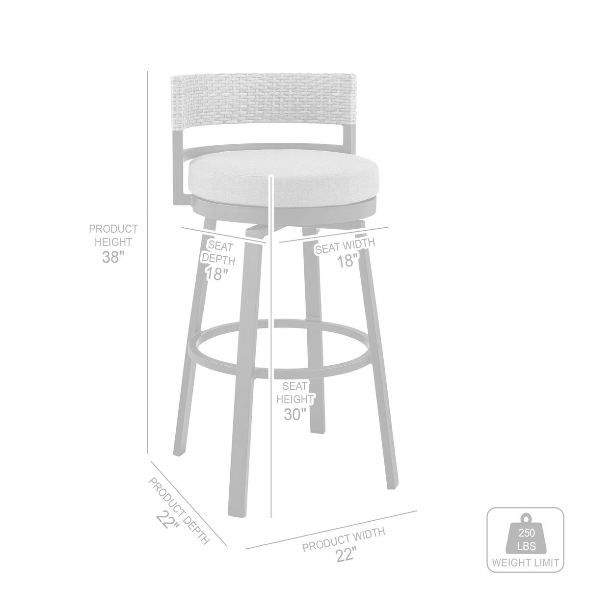 Encinitas - Outdoor Patio Swivel Bar Stool