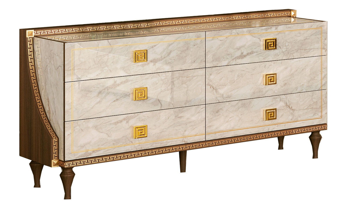 Romantica - Dresser - Light Beige / Brown Walnut