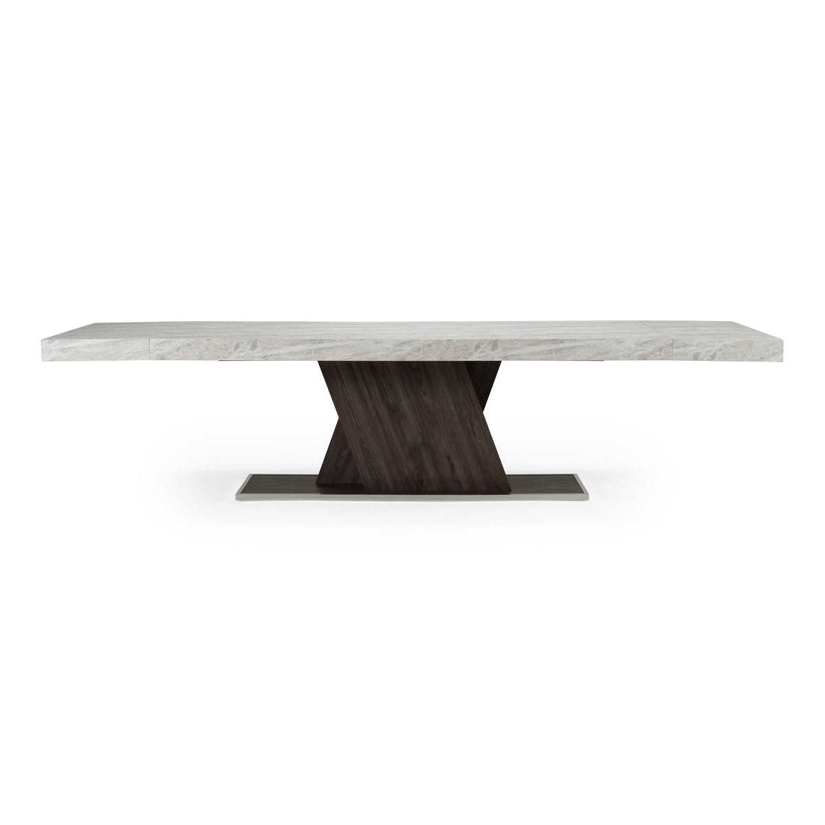 Cairo - Italian Modern Faux Marble & Pecan Elm Extendable Dining Table by VIG Furniture - View 1