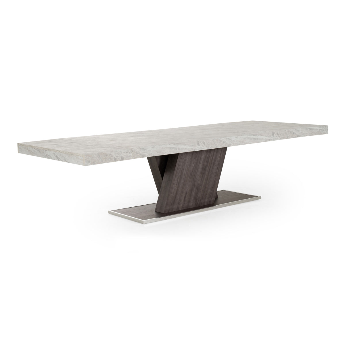 Cairo - Italian Modern Faux Marble & Pecan Elm Extendable Dining Table by VIG Furniture - View 11