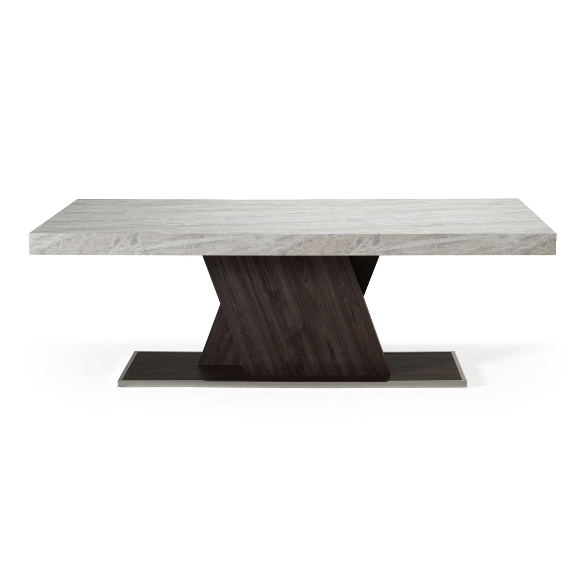 Cairo - Italian Modern Faux Marble & Pecan Elm Extendable Dining Table by VIG Furniture - View 9