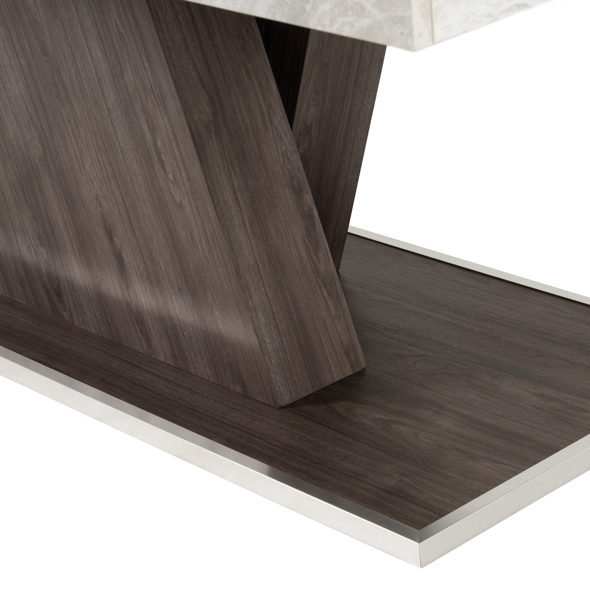 Cairo - Italian Modern Faux Marble & Pecan Elm Extendable Dining Table by VIG Furniture - View 6