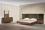 Eastern King Calabria Modern Walnut & Green Velvet Bedroom Set by VIG Furniture - View 1