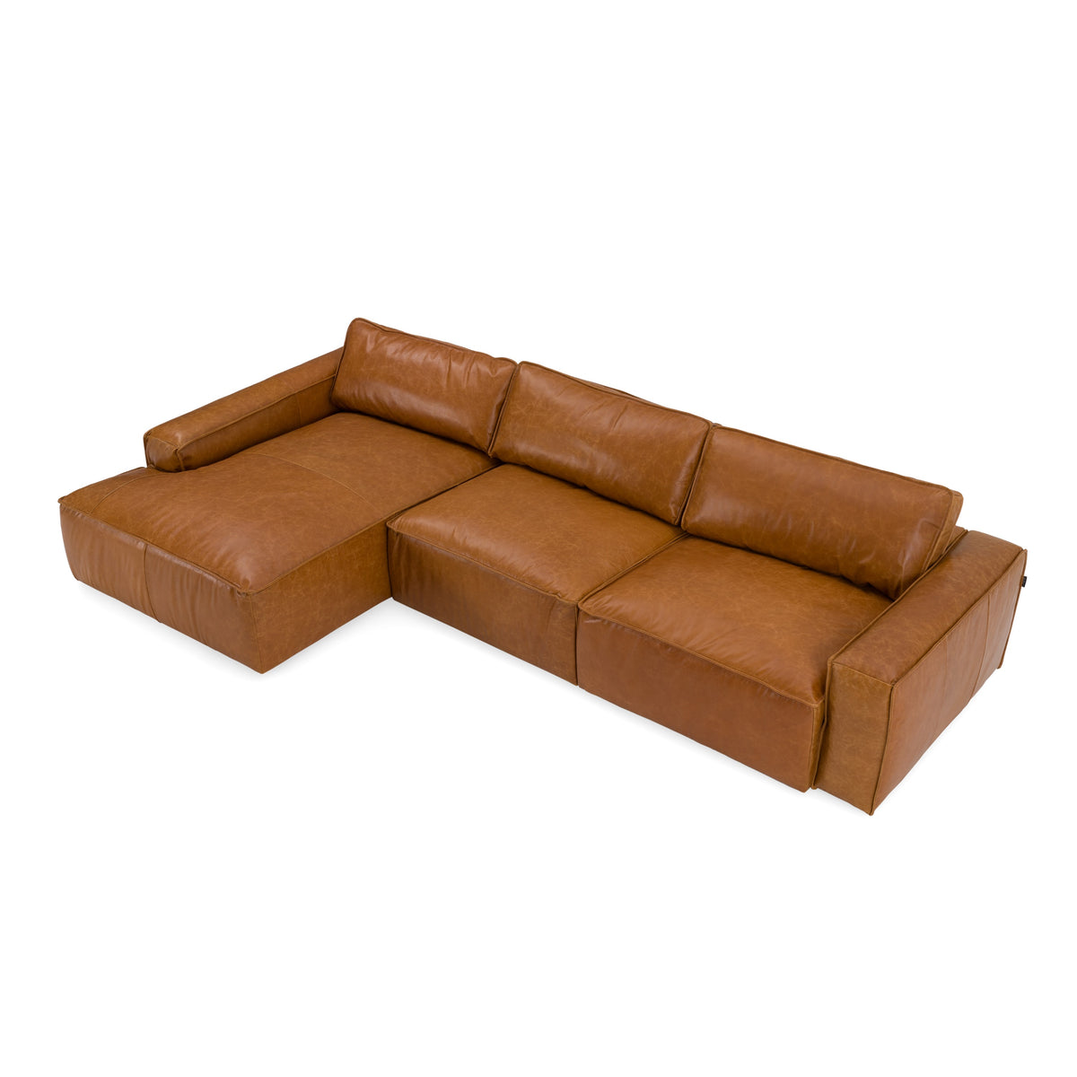 Cambria - Modern LAF Cognac Leather Sectional Sofa by VIG Furniture - View 3