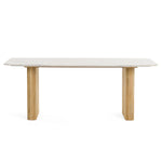 Cambridge White Marble & Mango Rectangular Dining Table by VIG Furniture - View 2