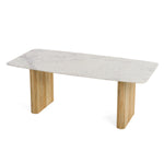 Cambridge White Marble & Mango Rectangular Dining Table by VIG Furniture - View 3
