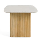 Cambridge White Marble & Mango Rectangular Dining Table by VIG Furniture - View 6